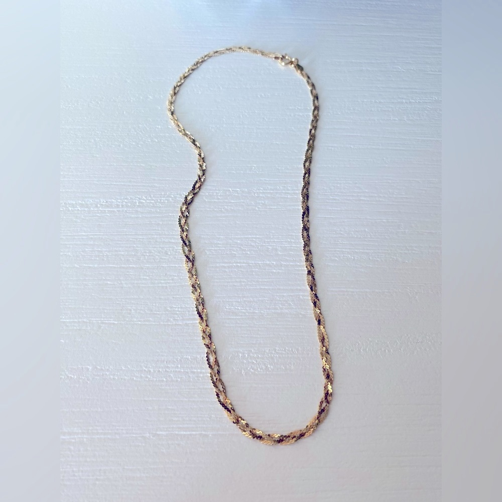 Beautiful Vintage Danecraft Gold over Sterling Silver Braided 15” necklace